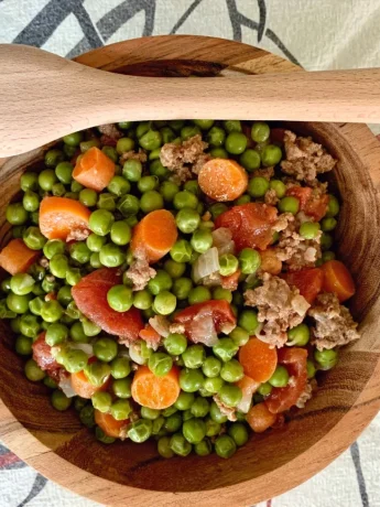 English peas with ground meat recipe