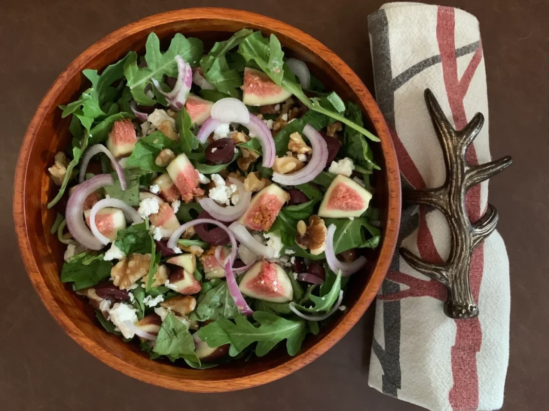 fig and arugula recipe served