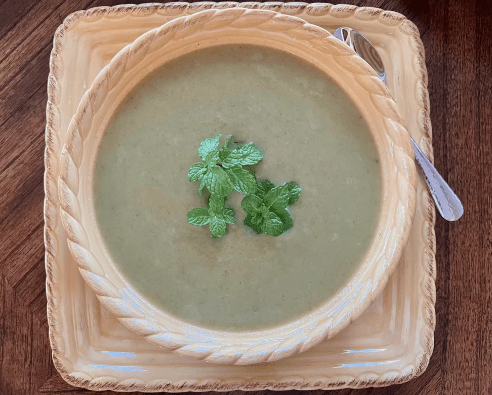 leek soup recipe garnished